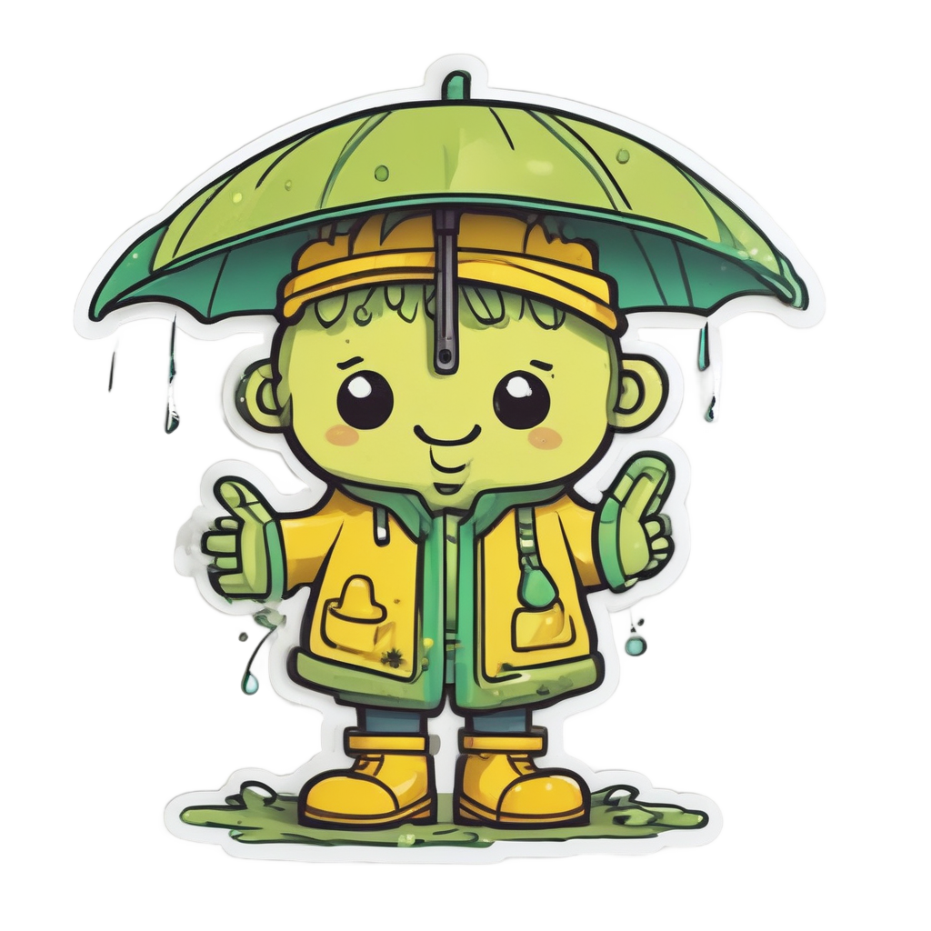 Fern with Raincoat — forest floor stickers