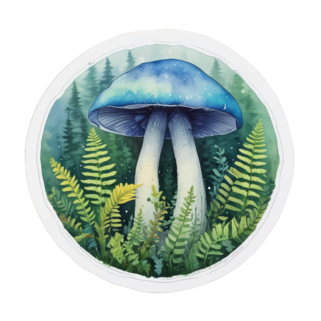 Ferny Mushroom Dreamscape — woodland nursery stickers