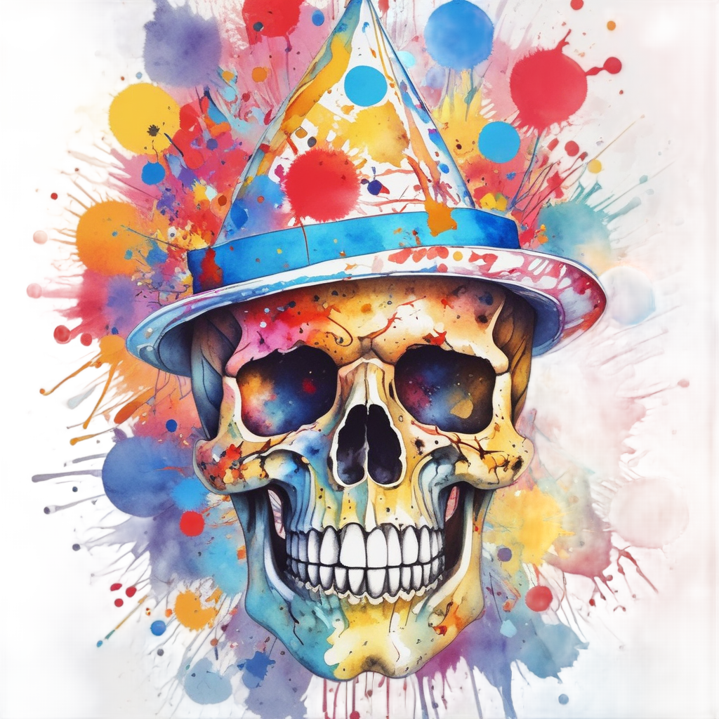 Festive Handprint Skull Confetti — war-paint skull stickers