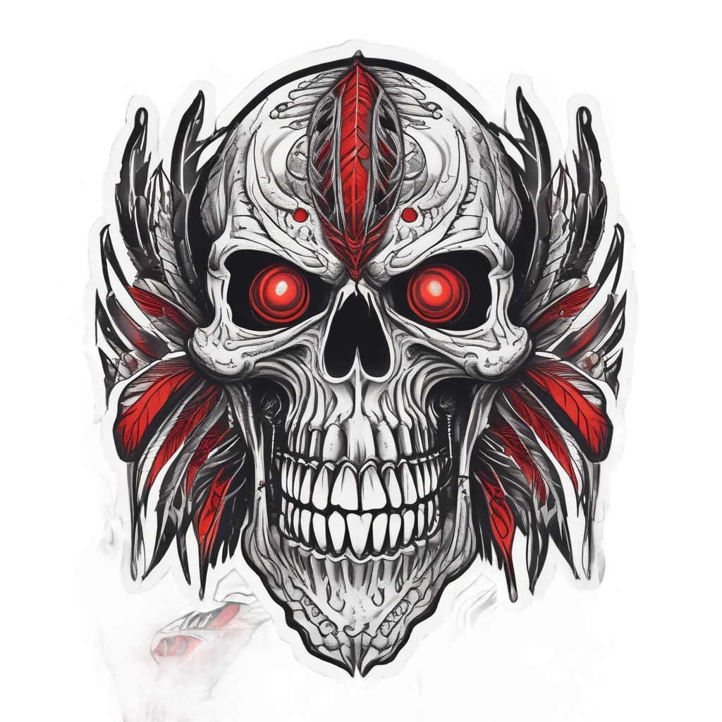 Fierce War Skull — war-paint skull stickers