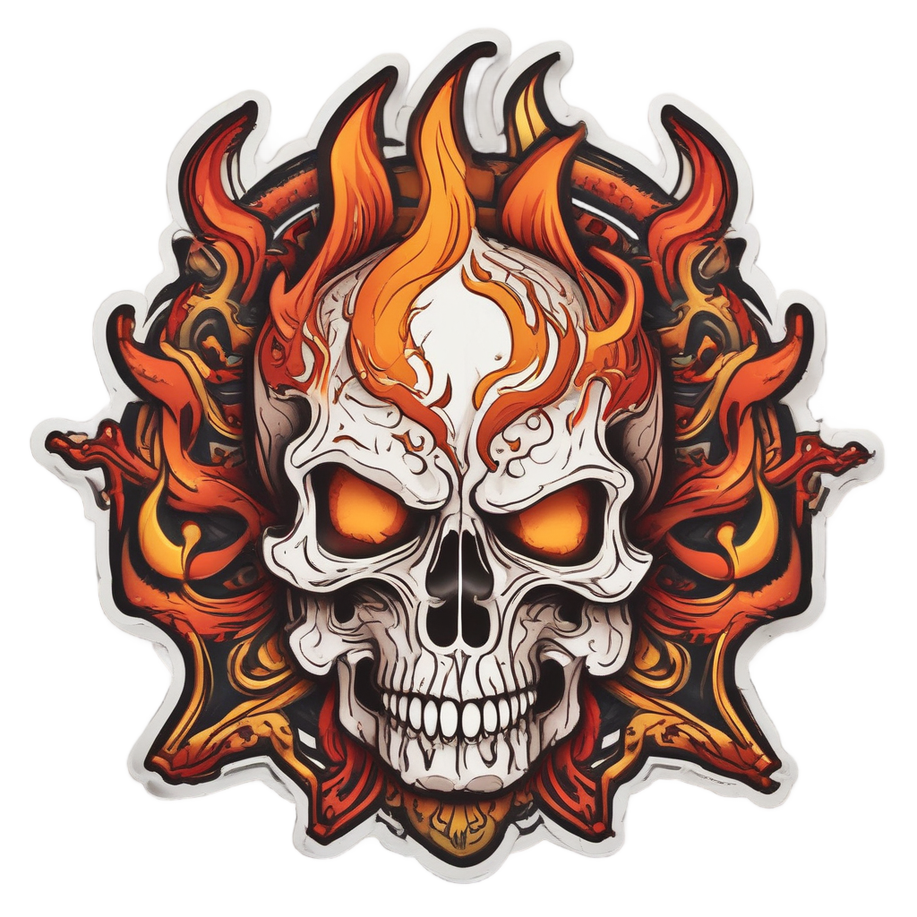 Fire Ember Skull — cute skull stickers