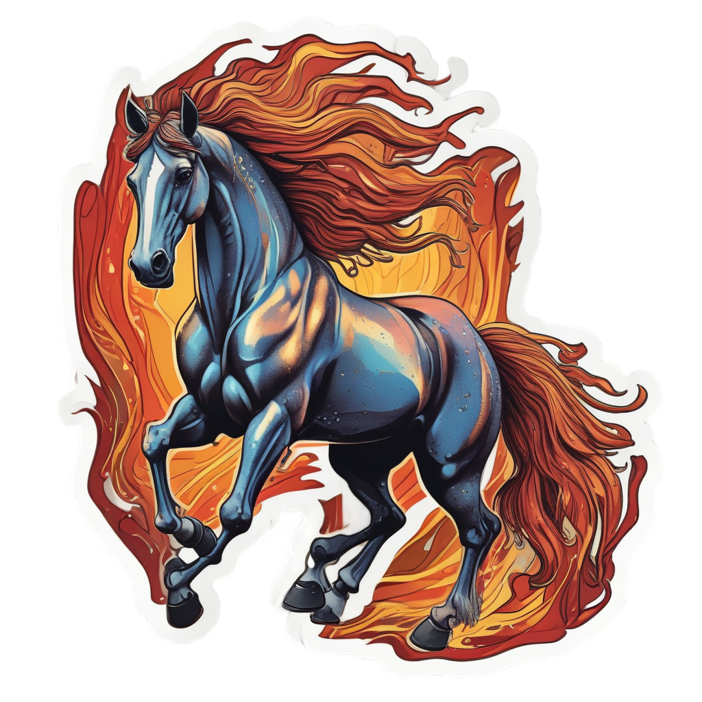 Firestorm Ember Horse Wild — farm animals stickers