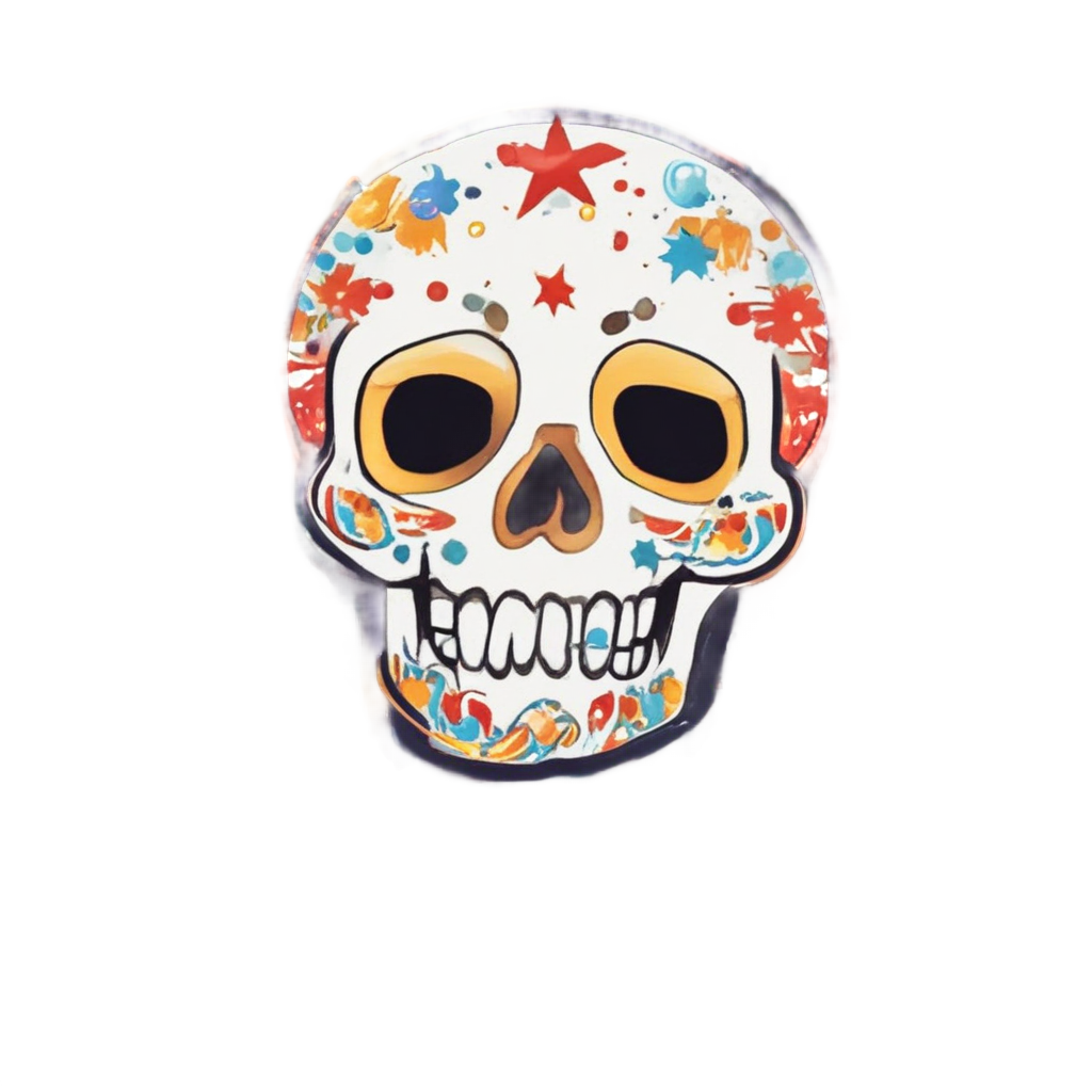 Firework Star Skull — flaming skull stickers