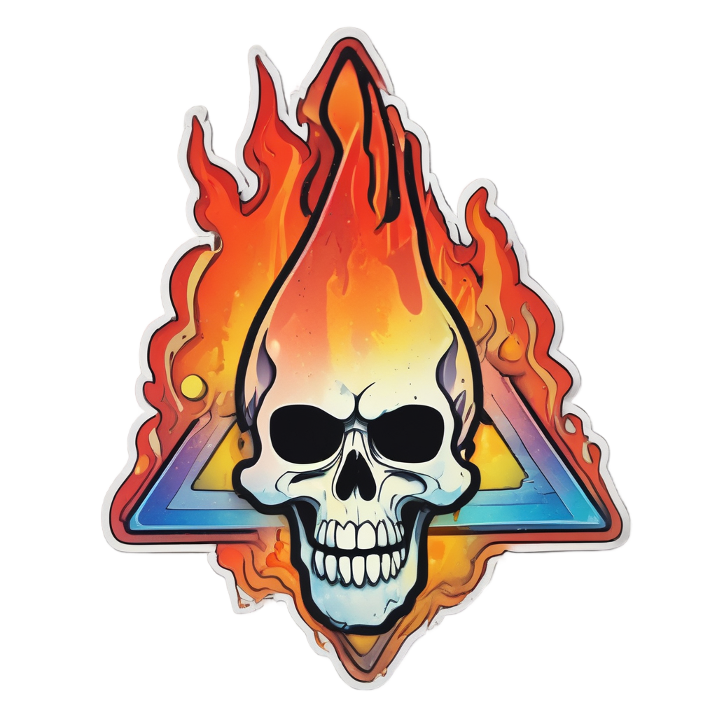 Flame Holographic Danger Sign — warning signage stickers