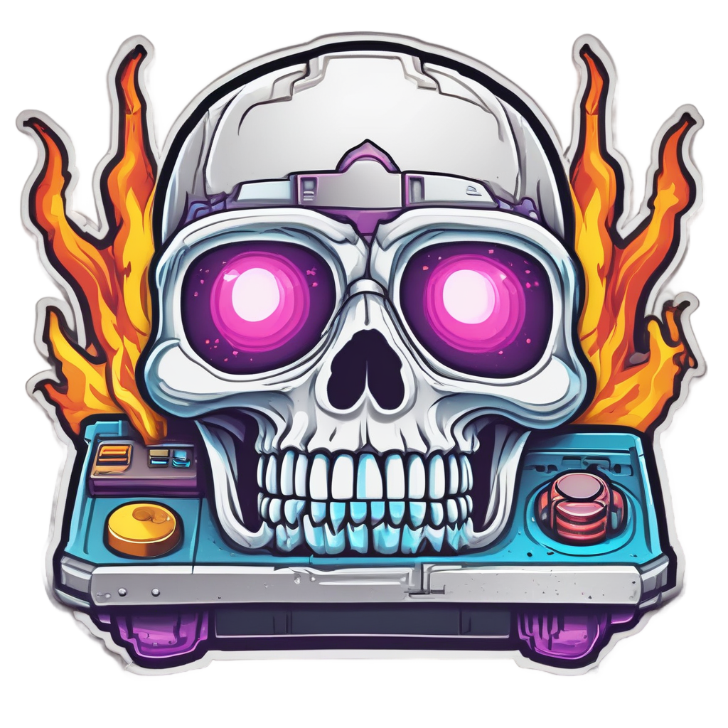 Flame Skull Gamer — gamer stickers