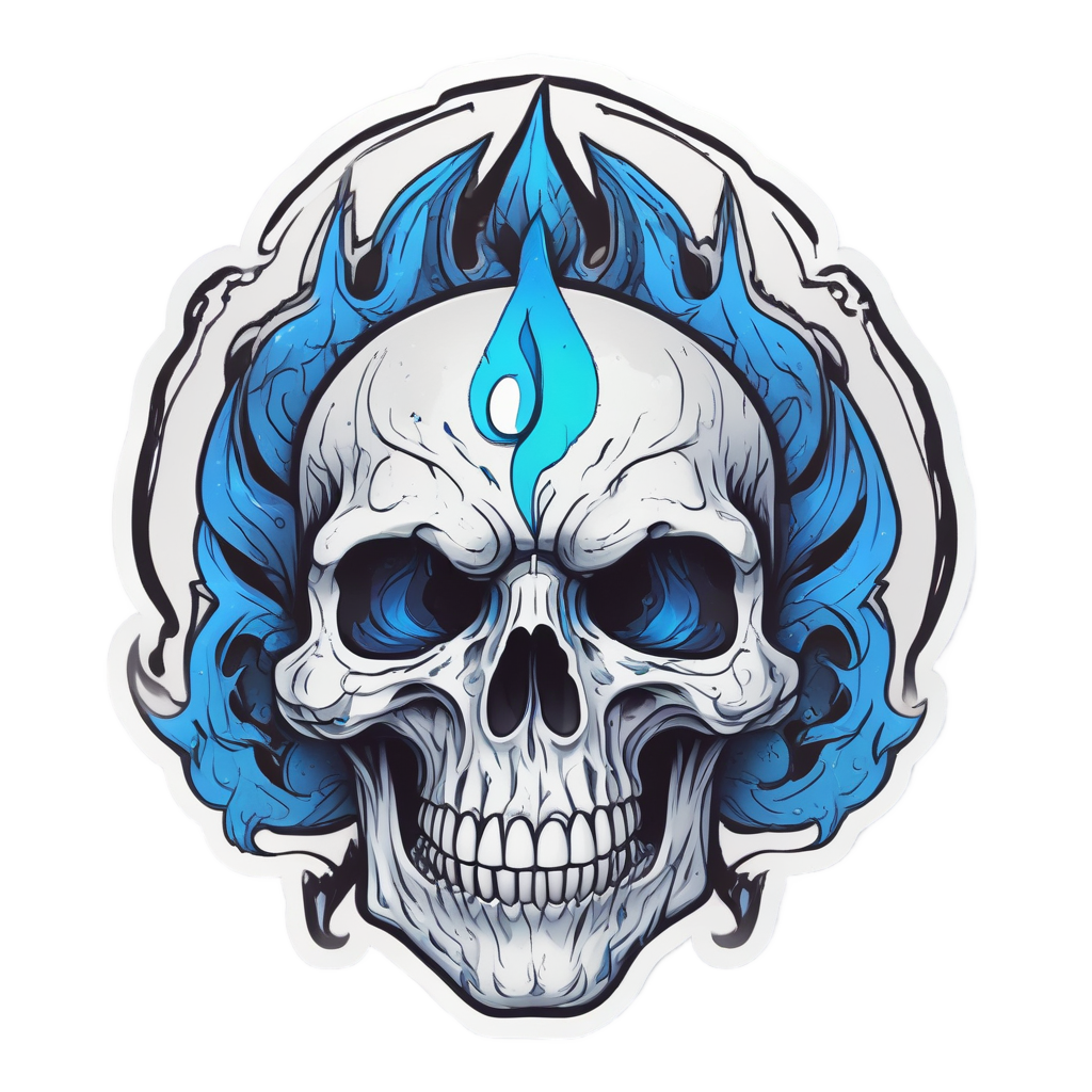 Flaming Skull Crying Tears — flaming skull stickers