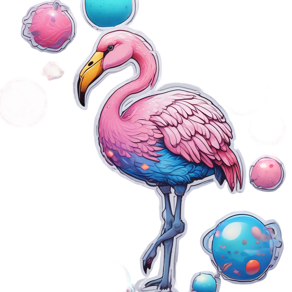 Flamingo Astronaut Explorer — birds stickers