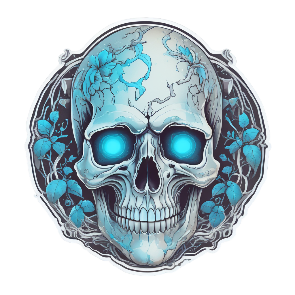 Floating Petal Skull Ghost — ghost stickers