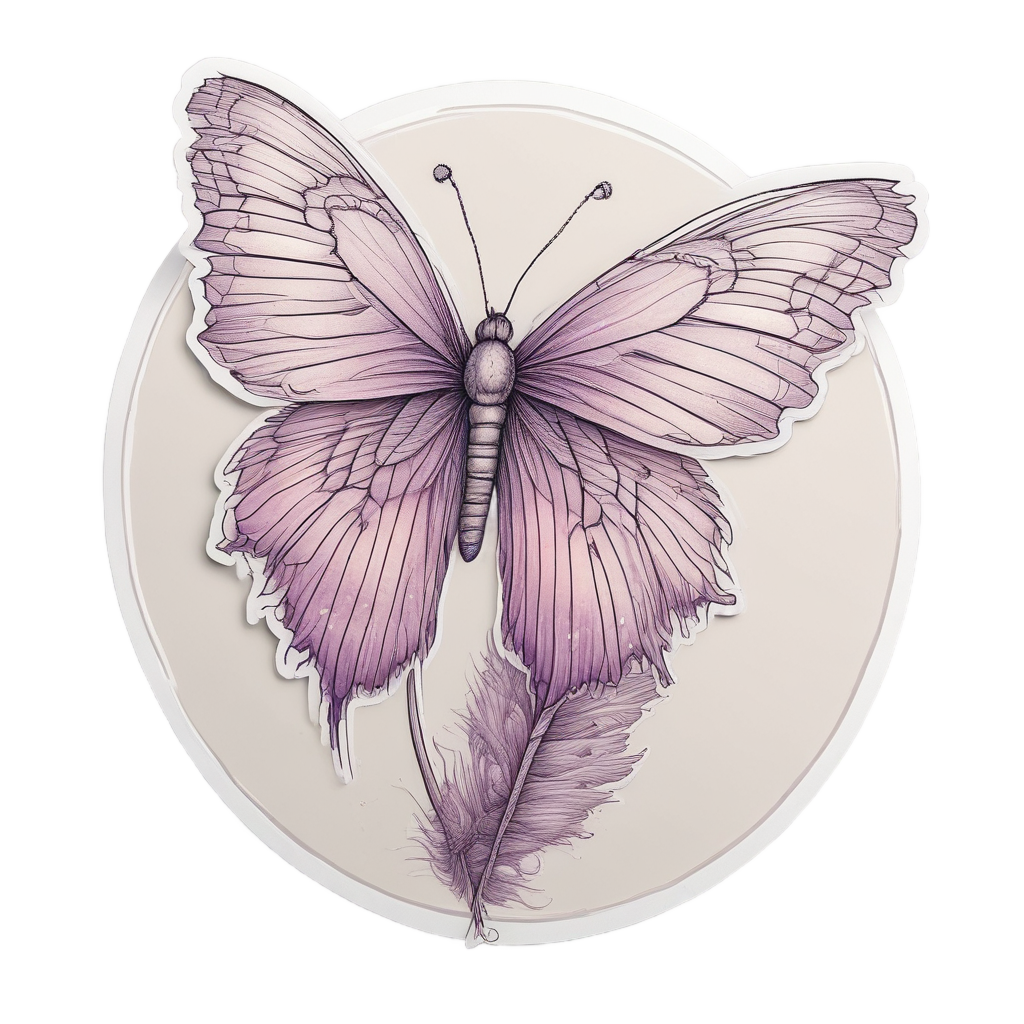 Floating Plume Butterfly — boho nursery stickers