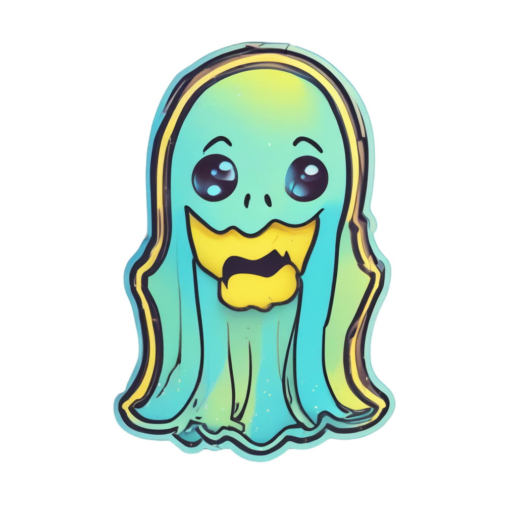 Floating Stripe Ghost — ghost stickers