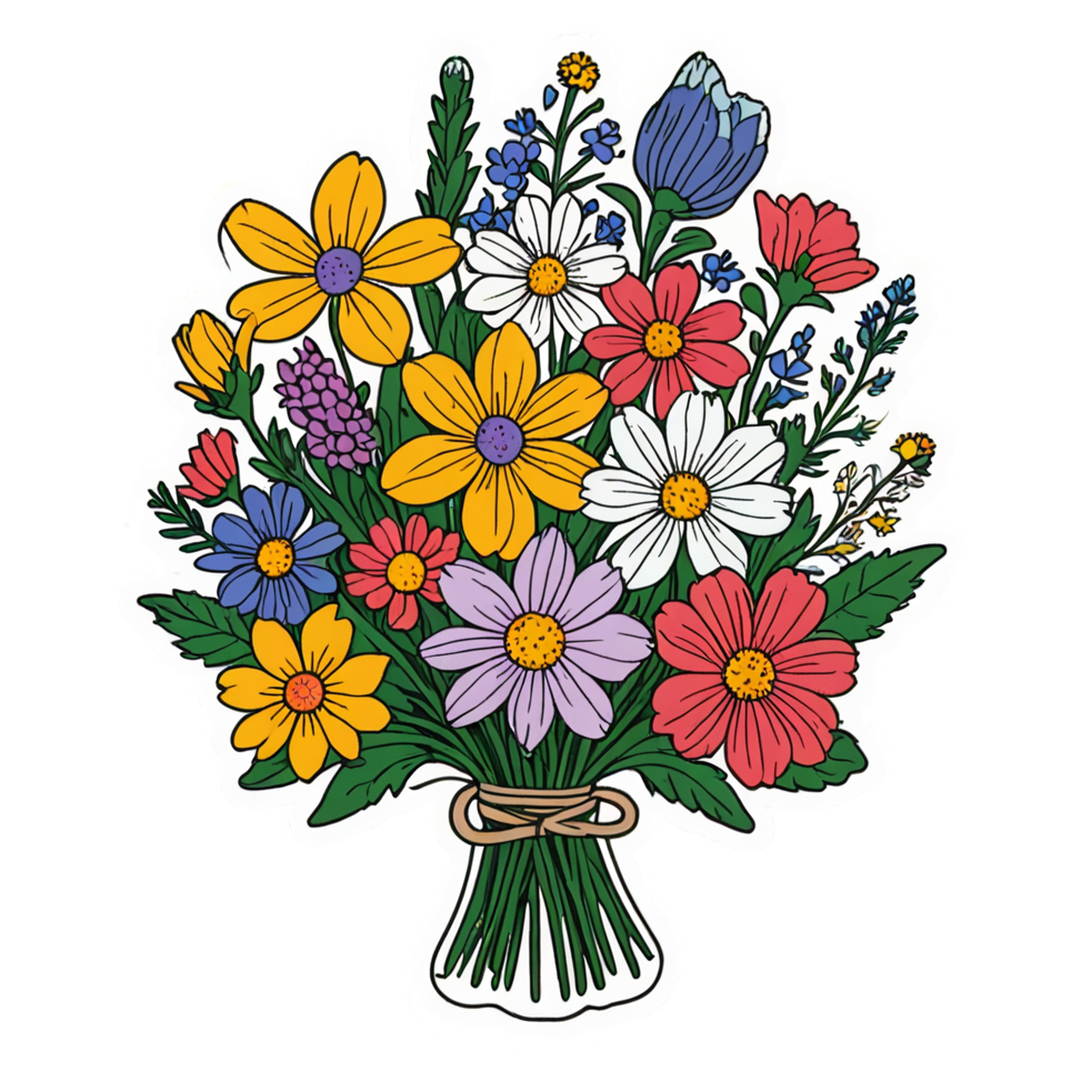 Wildflower Bouquet (holographic) — floral stickers