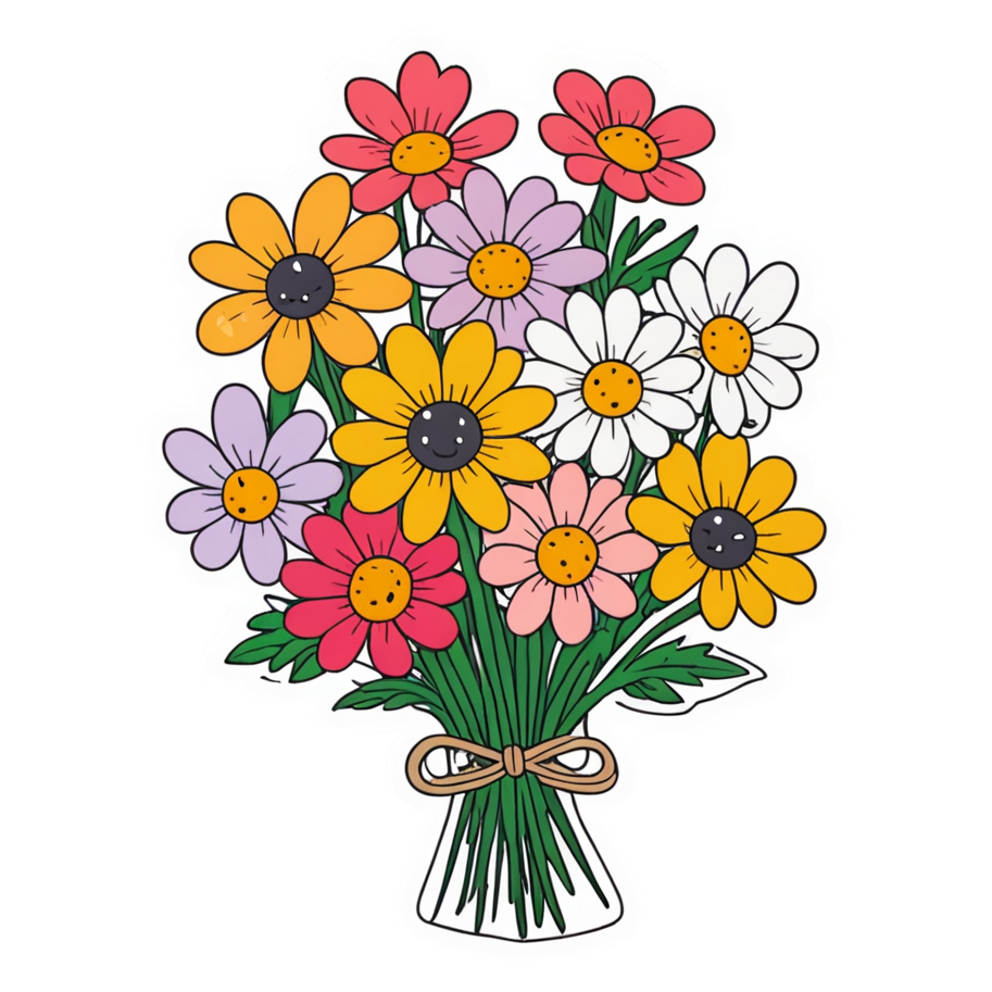 Wildflower Bouquet (kawaii) — kawaii stickers