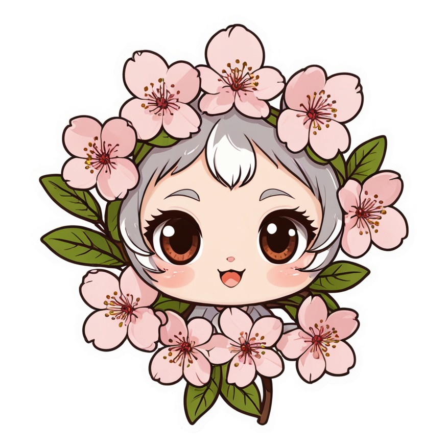 Cherry Blossom (kawaii) — kawaii stickers