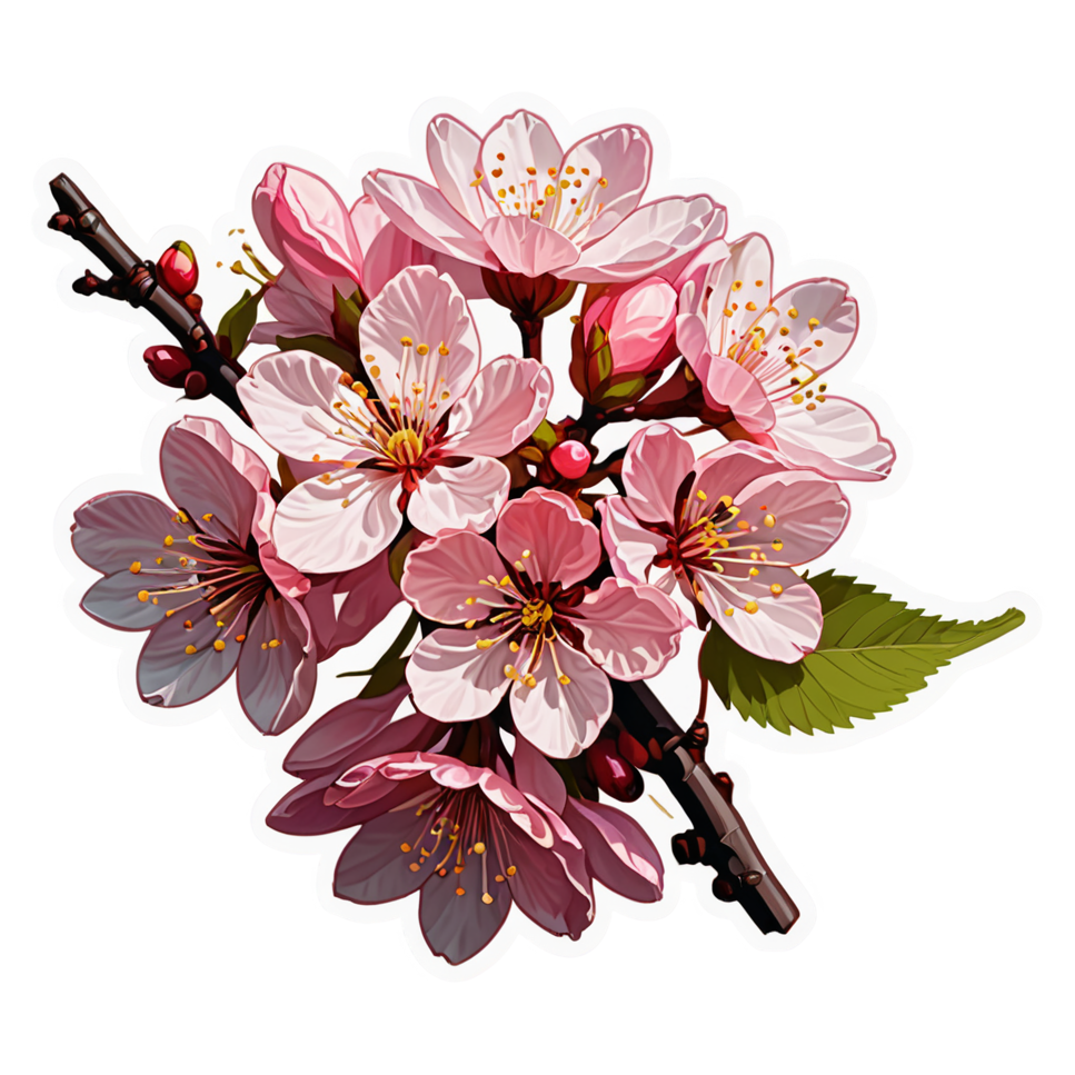 Cherry Blossom (neon) — floral stickers