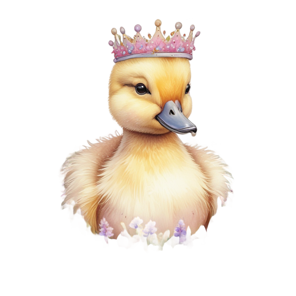 Floral Crown Duckling — farm nursery stickers