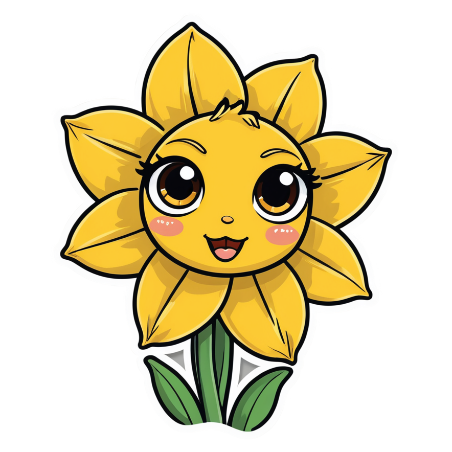 Daffodil (kawaii) — kawaii stickers