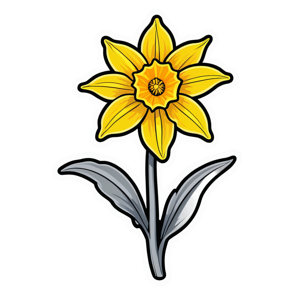 Daffodil (neon) — floral stickers