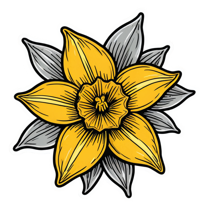Daffodil (tattoo) — floral stickers