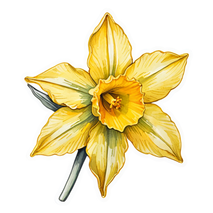 Daffodil (watercolor) — floral stickers