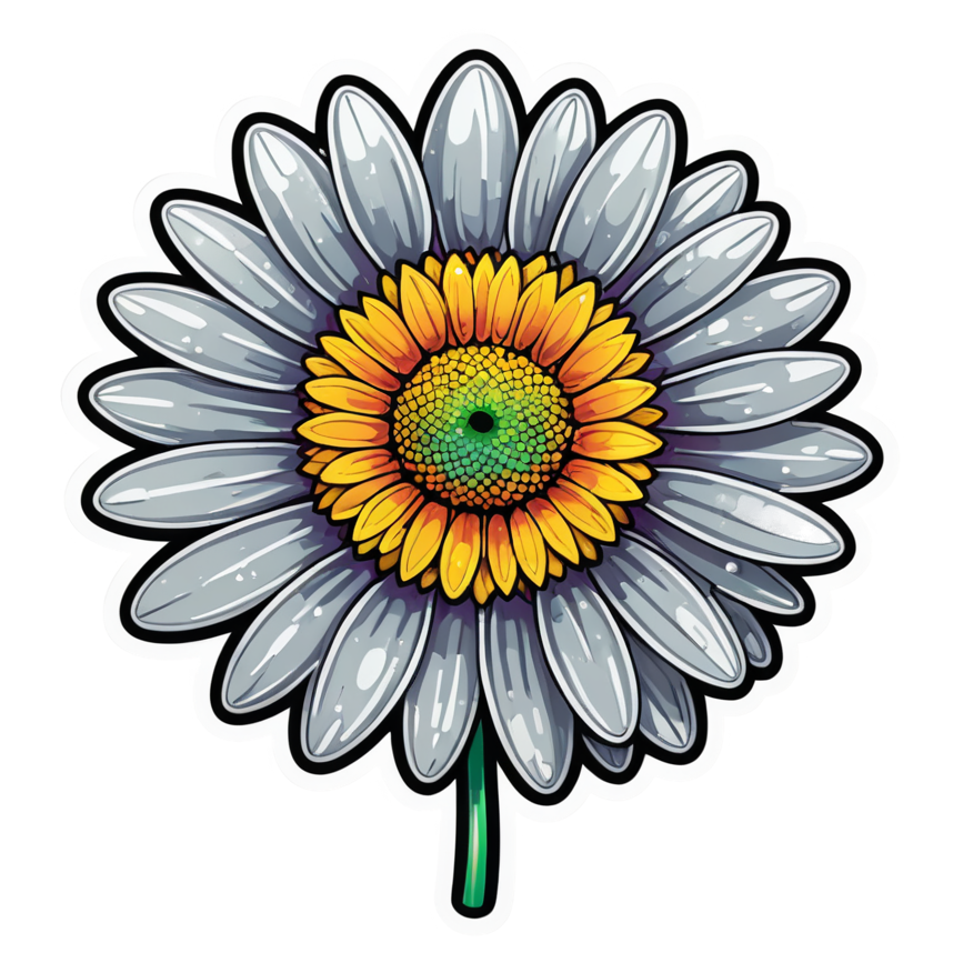 Daisy (holographic) — floral stickers