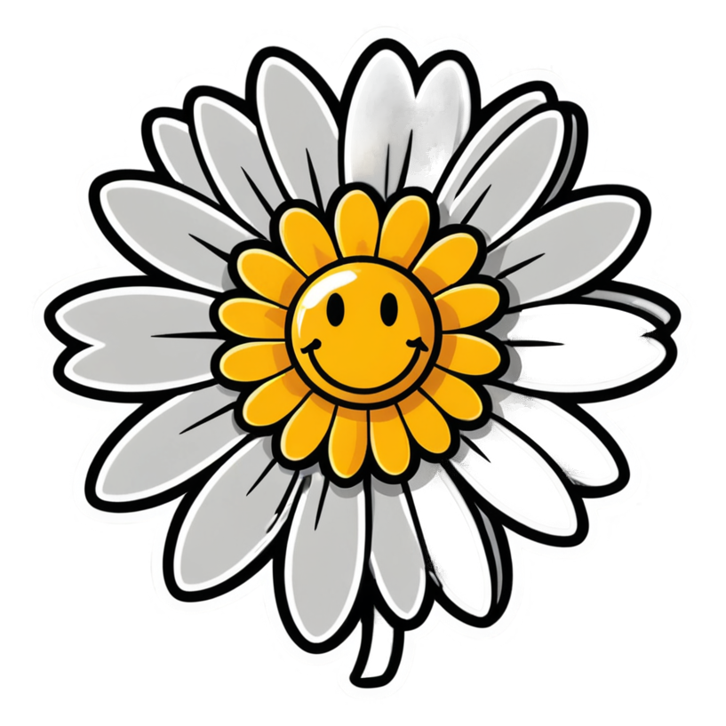 Daisy (lineart) — floral stickers