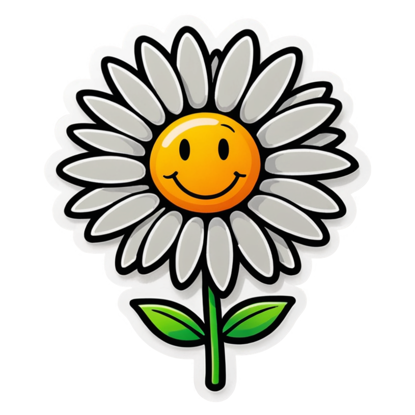 Daisy (neon) — floral stickers