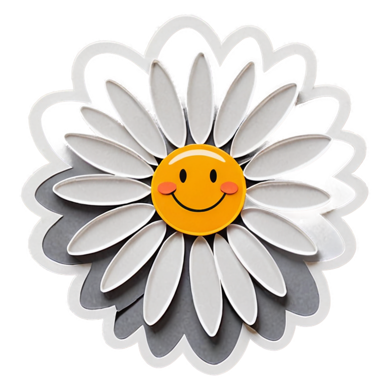 Daisy (papercut) — floral stickers
