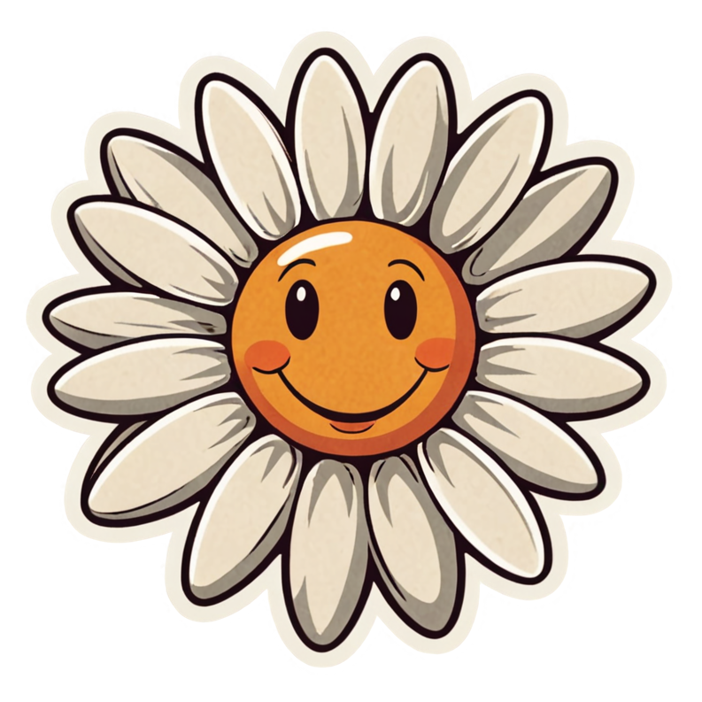 Daisy (retro) — floral stickers
