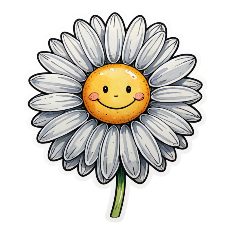 Daisy (watercolor) — floral stickers