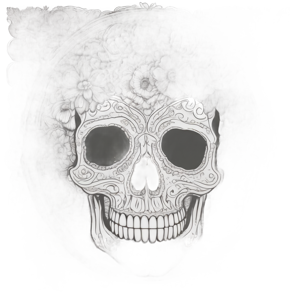 Floral Halo Calavera — sugar skull stickers