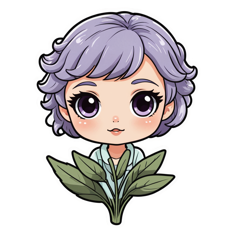 Lavender Sprig (kawaii) — kawaii stickers