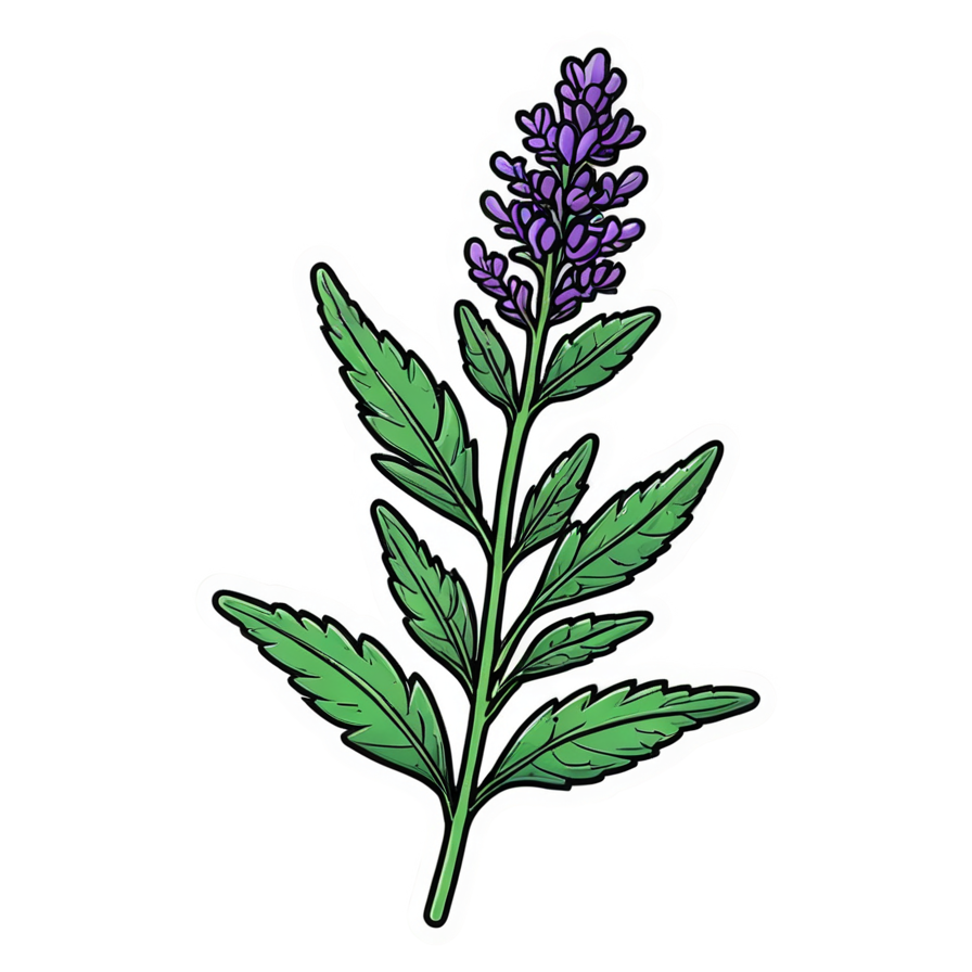 Lavender Sprig (neon) — floral stickers