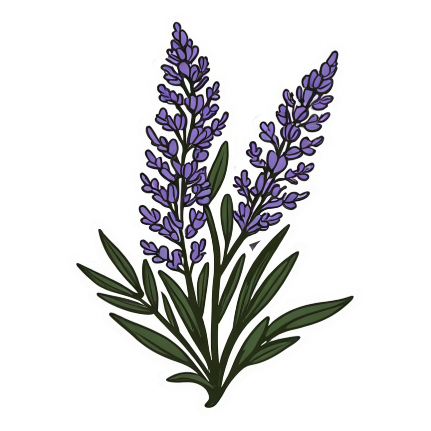 Lavender Sprig (papercut) — floral stickers