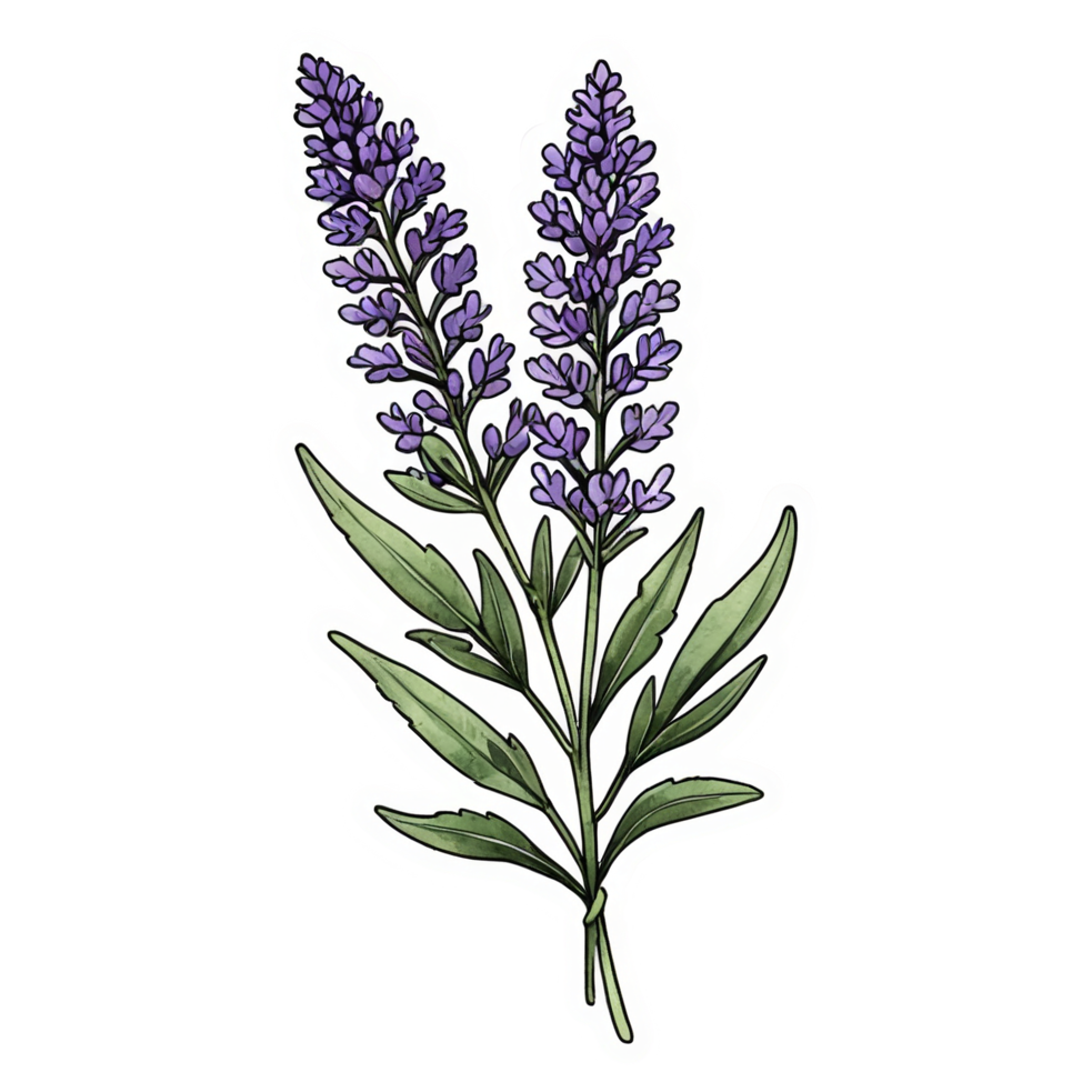 Lavender Sprig (watercolor) — floral stickers