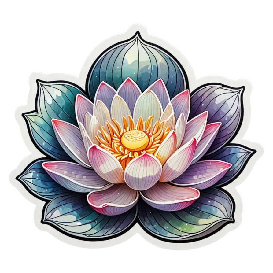 Lotus (holographic) — floral stickers