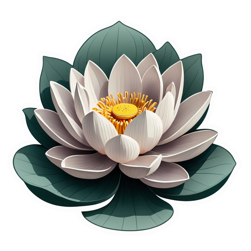 Lotus (lineart) — floral stickers