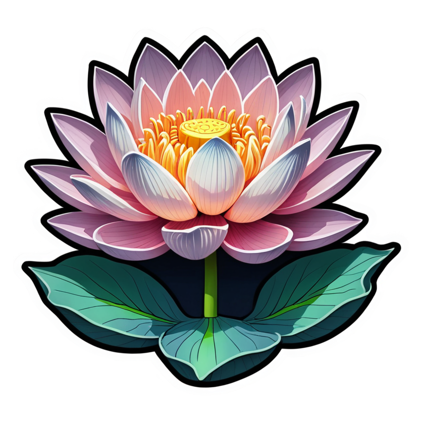 Lotus (neon) — floral stickers