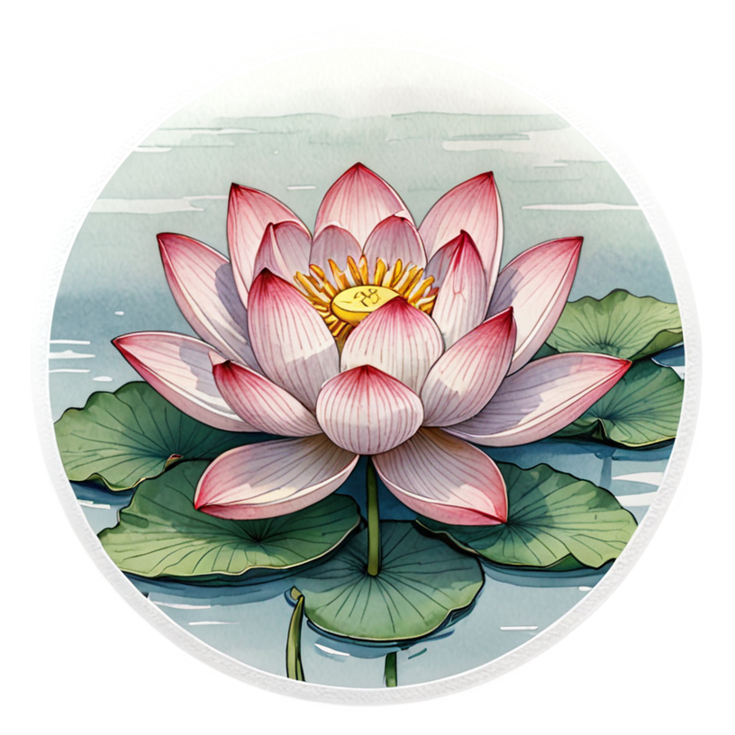Lotus (watercolor) — floral stickers