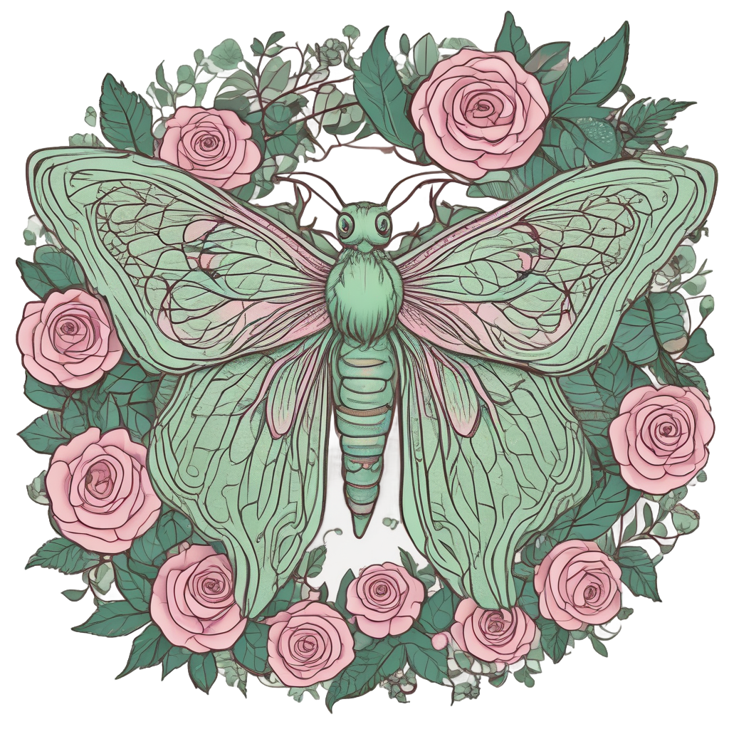 Floral Luna Moth — insects stickers
