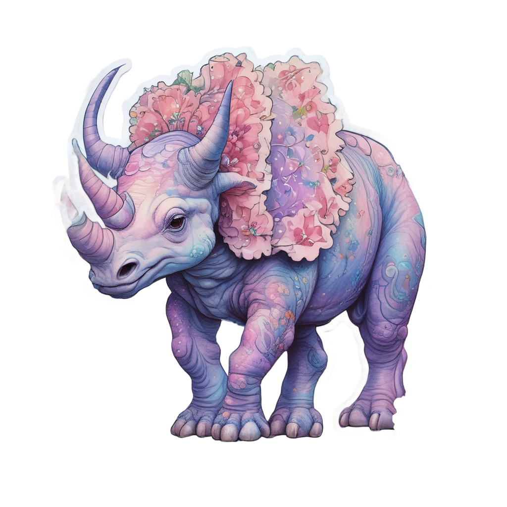 Floral Meadow Dinosaur — dinosaurs stickers