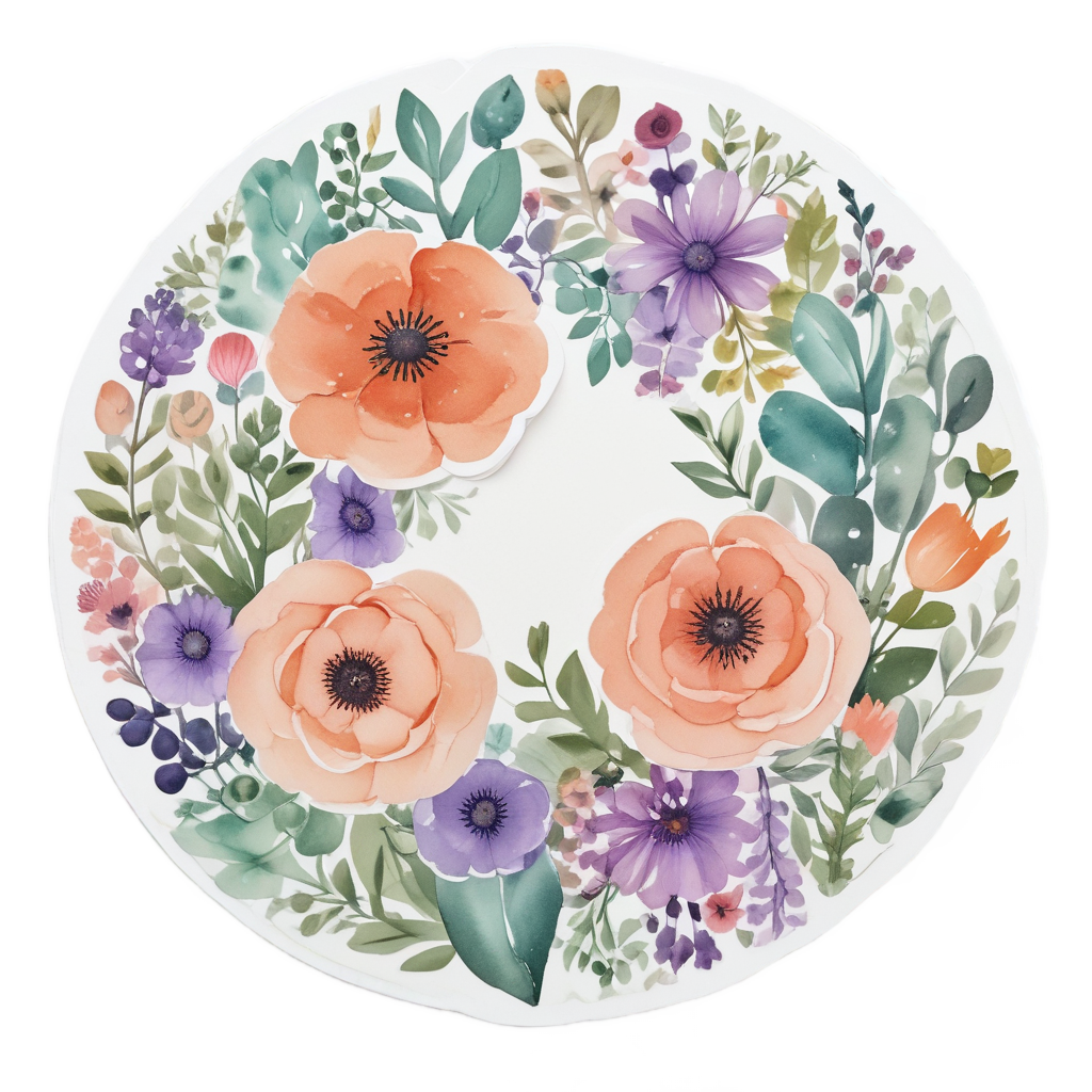Floral Rainbow Wreath — boho nursery stickers