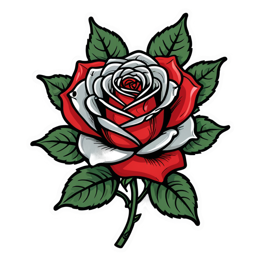 Single Rose (tattoo) — floral stickers