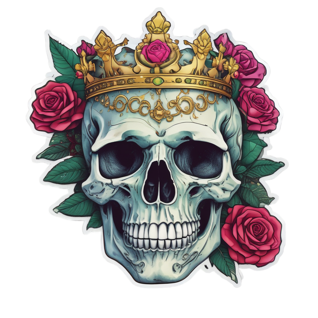 Floral Serpentine Crown — mystical skull stickers