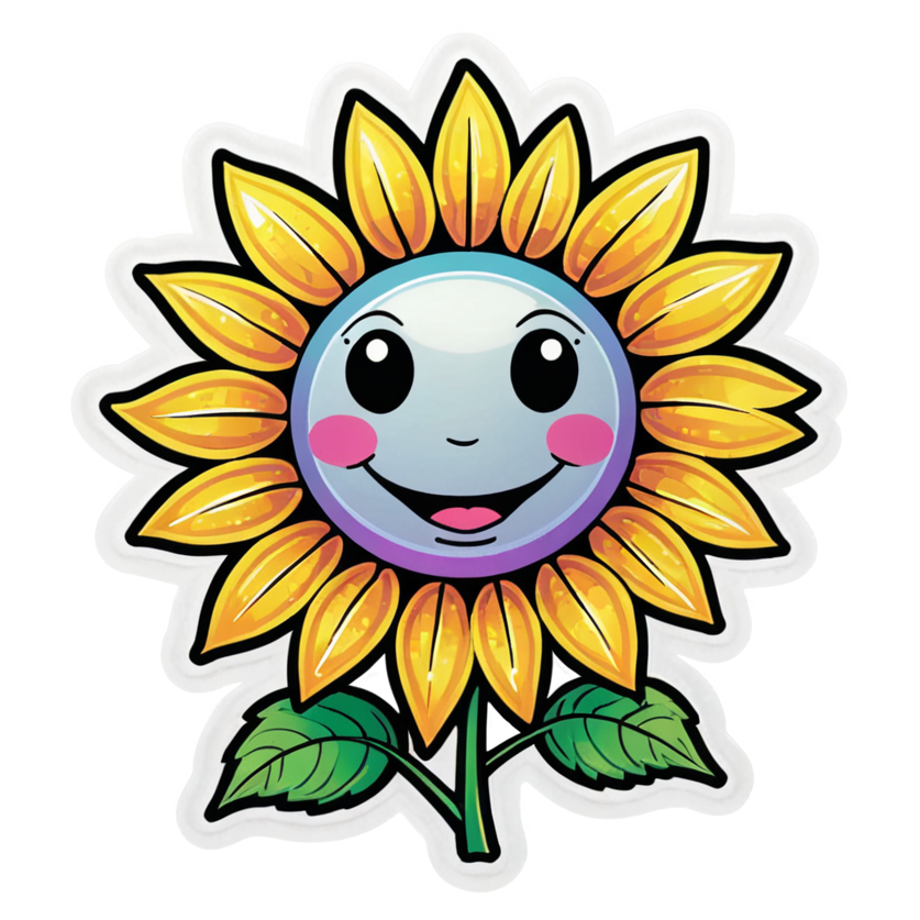 Sunflower (holographic) — floral stickers