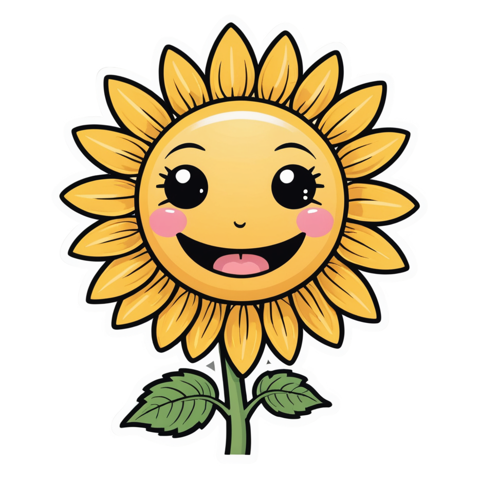 Sunflower (kawaii) — kawaii stickers