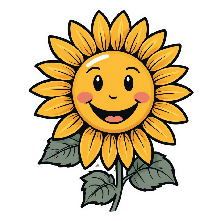 Sunflower (lineart) — floral stickers