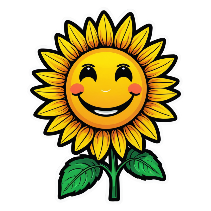 Sunflower (neon) — floral stickers