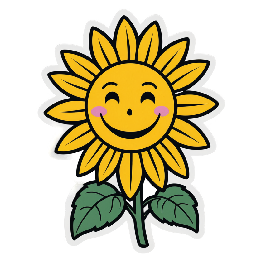 Sunflower (papercut) — floral stickers