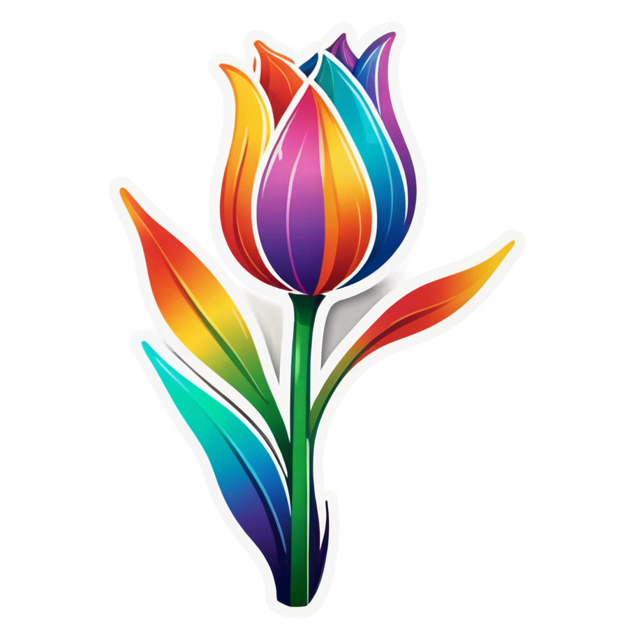 Tulip (holographic) — floral stickers