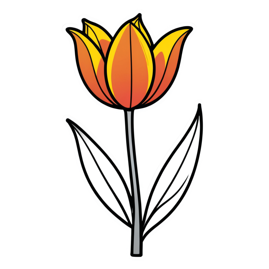 Tulip (lineart) — floral stickers
